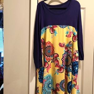 3xl blue and yellow dress/tunic top